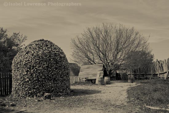 Beehive wood pile on Plymouth Plantation